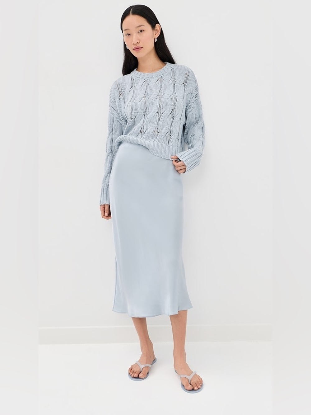Jenni Kayne Cleo slip satin midi skirt